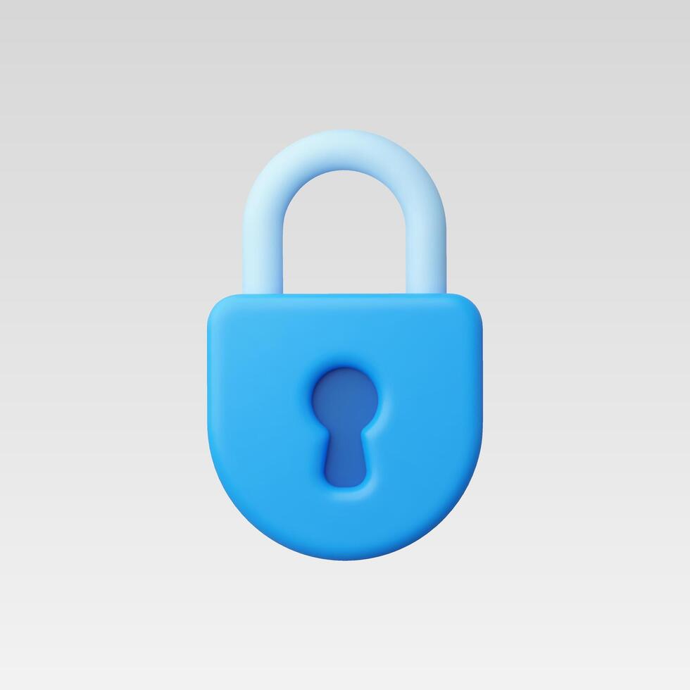 3d Realistic Locked Padlock vector