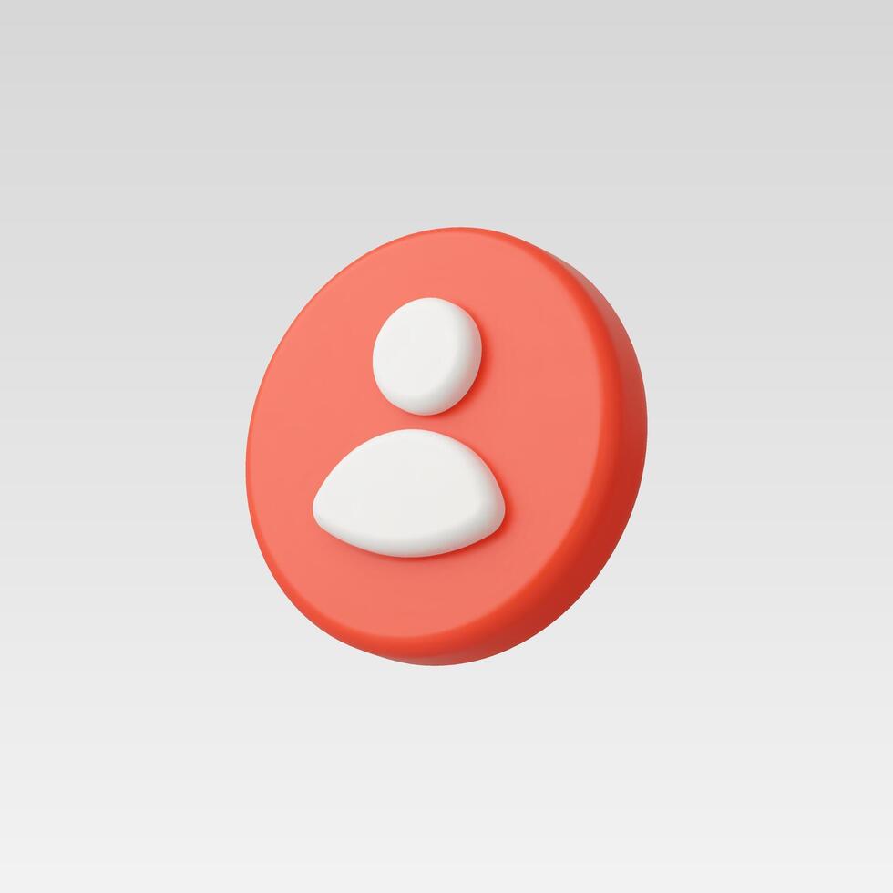3d Realistic red People Icon vector