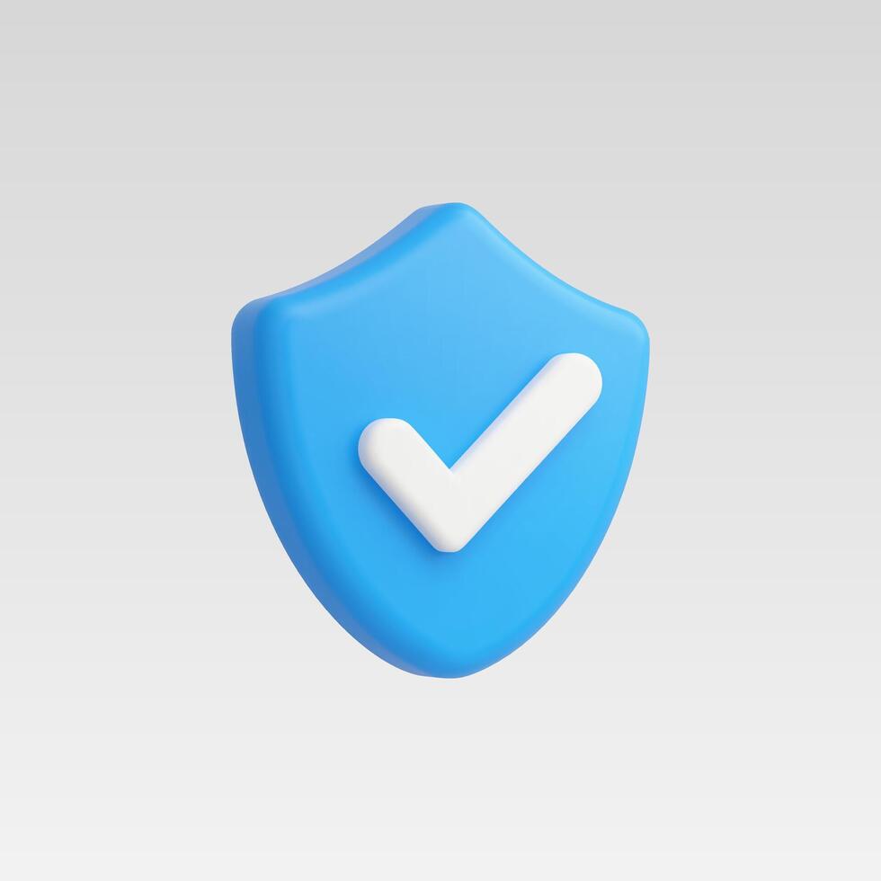 3d Realistic security protection, Blue vector