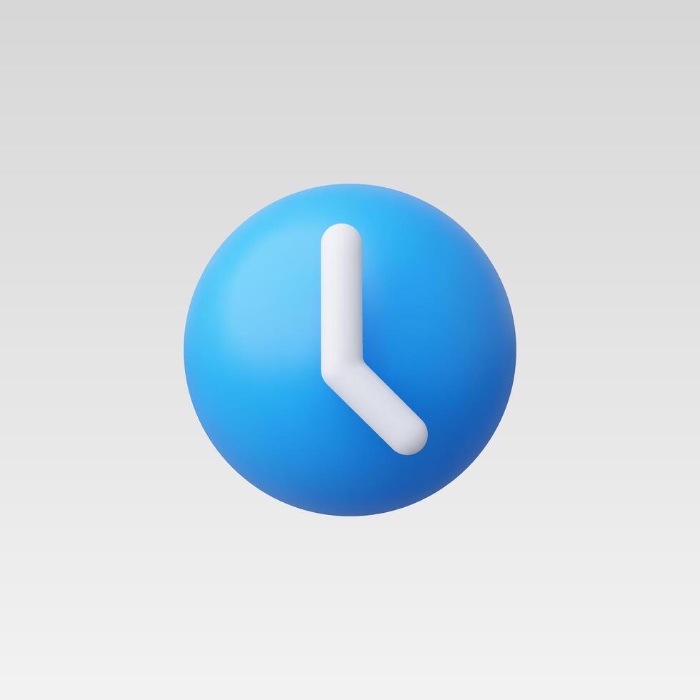3d Realistic Blue Clock or reminder vector