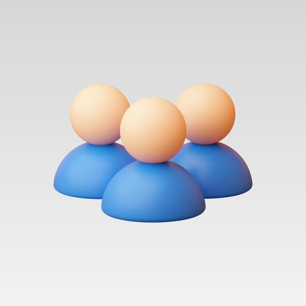 3d Realistic Group of people, Team work concept vector
