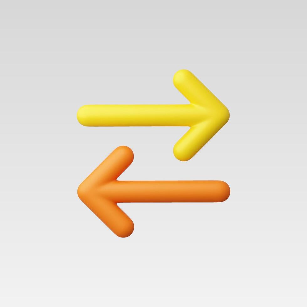 3d Realistic Left Right Direction icon vector