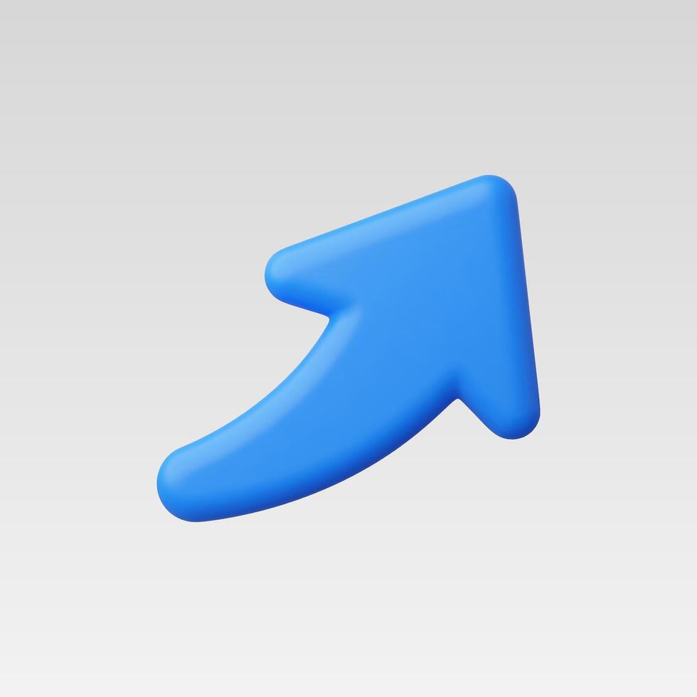 3d Realistic Arrow Up Right vector