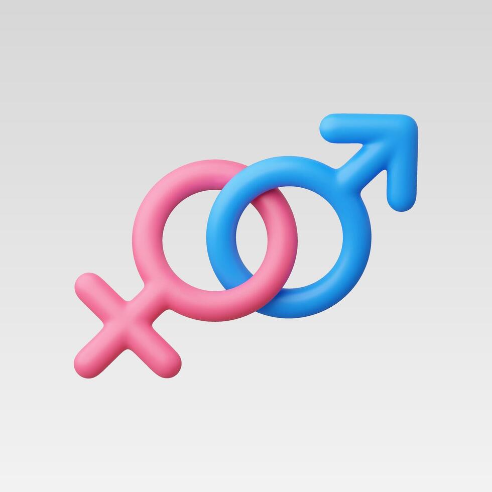 3d Realistic Man and Woman Symbols vector