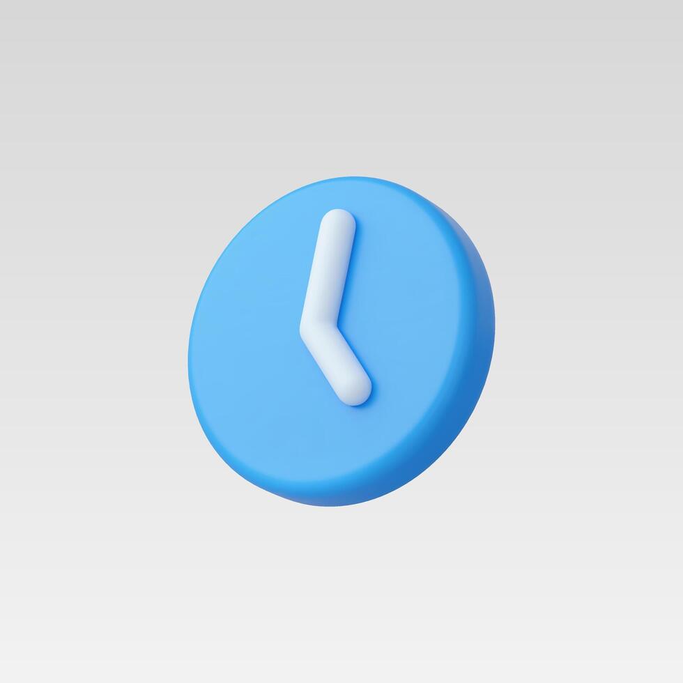3d Realistic Clock or reminder icon, Purple vector