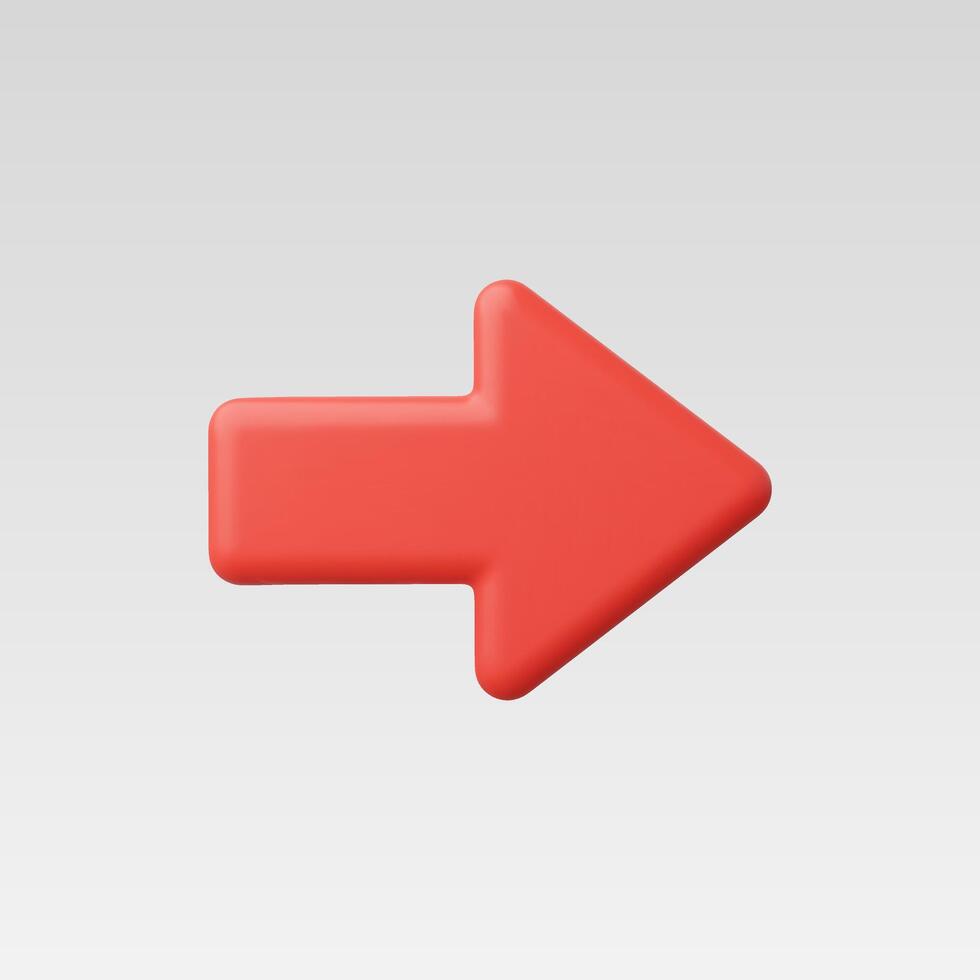 3d Realistick Right Arrow vector