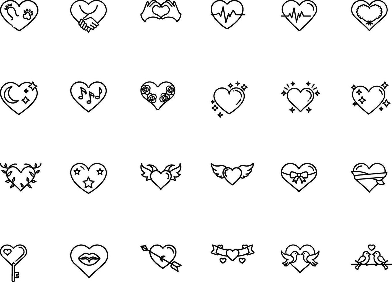 Affection And Love Icon Bundle vector