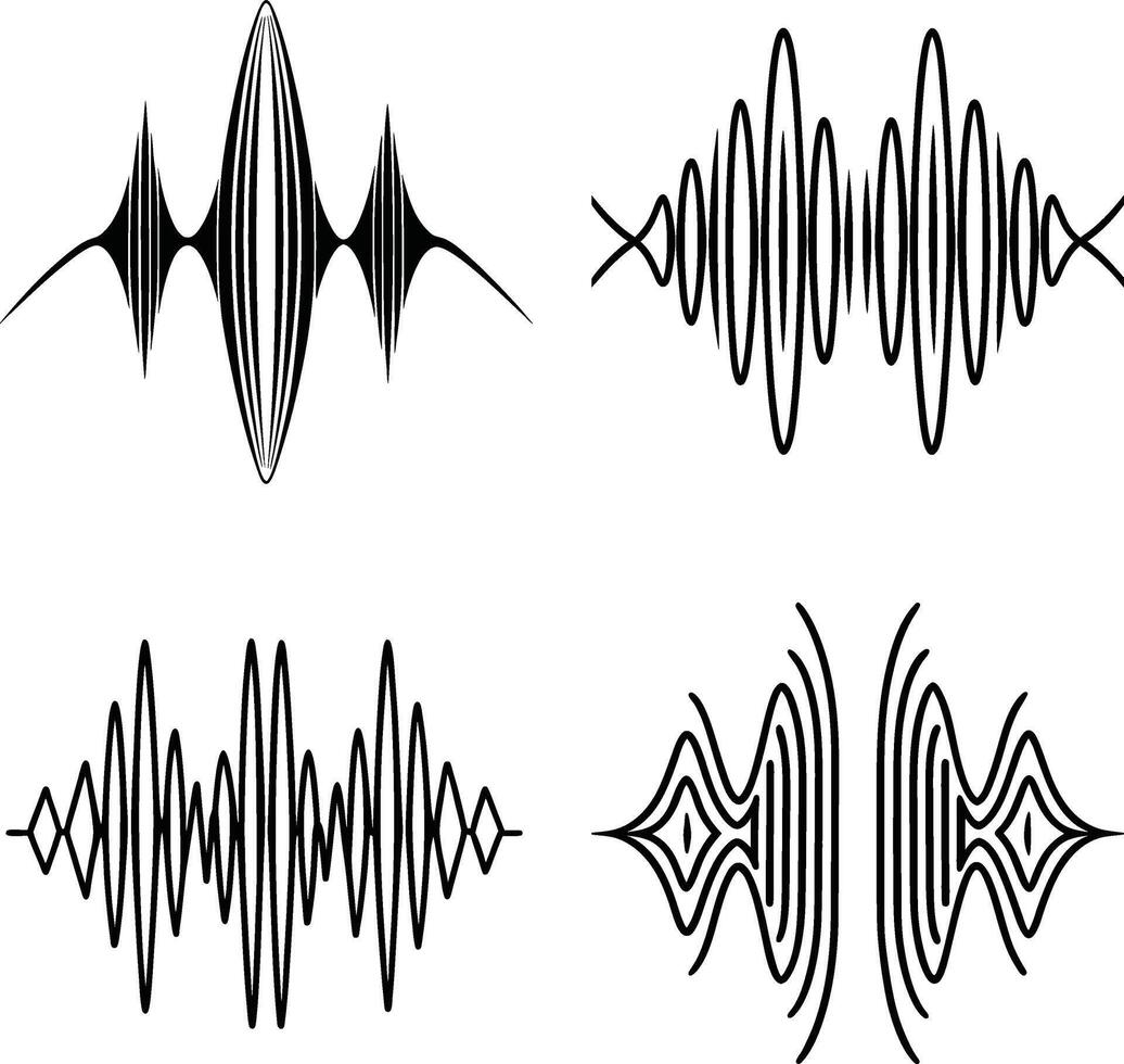 Flowing Curve Line Art Set vector