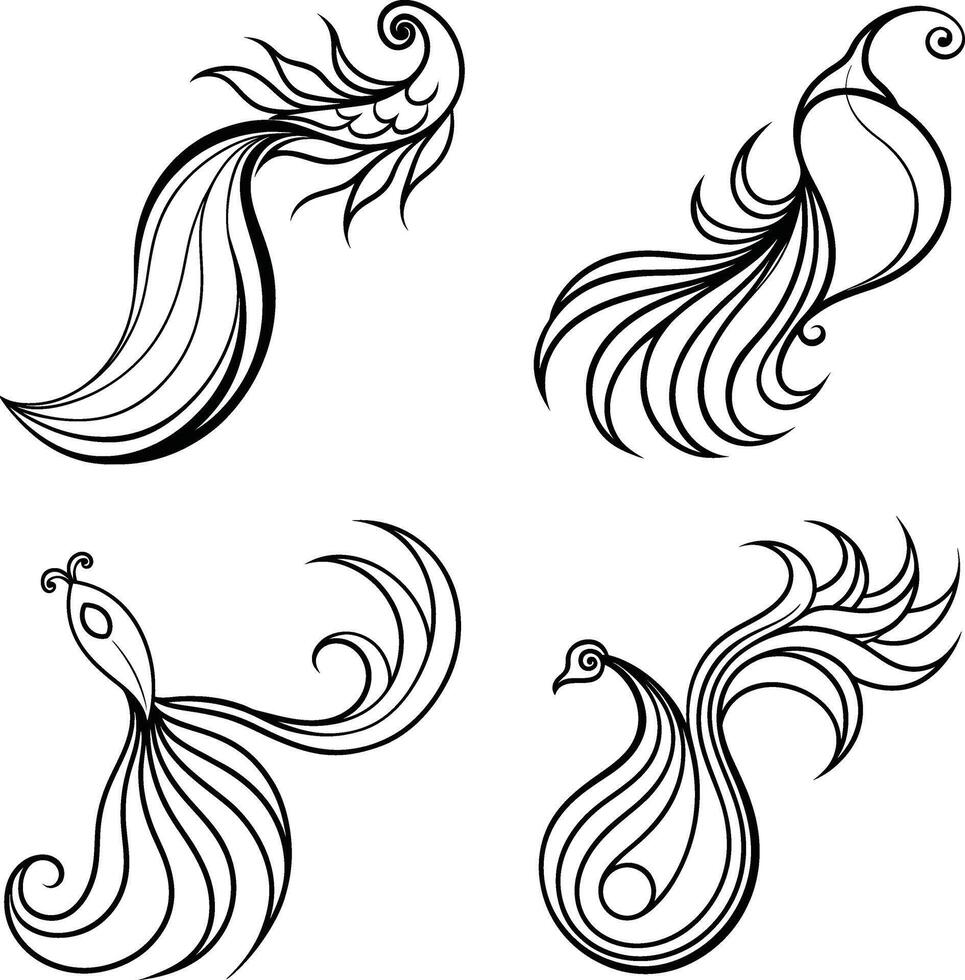 Soft Flowing Line Illustrations vector