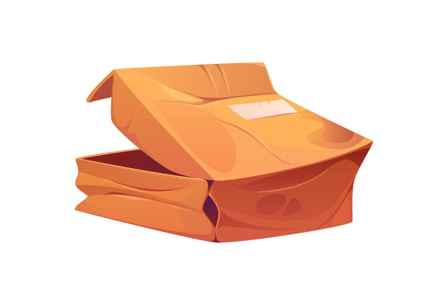 Damaged and crumpled delivery cartoon paper box vector