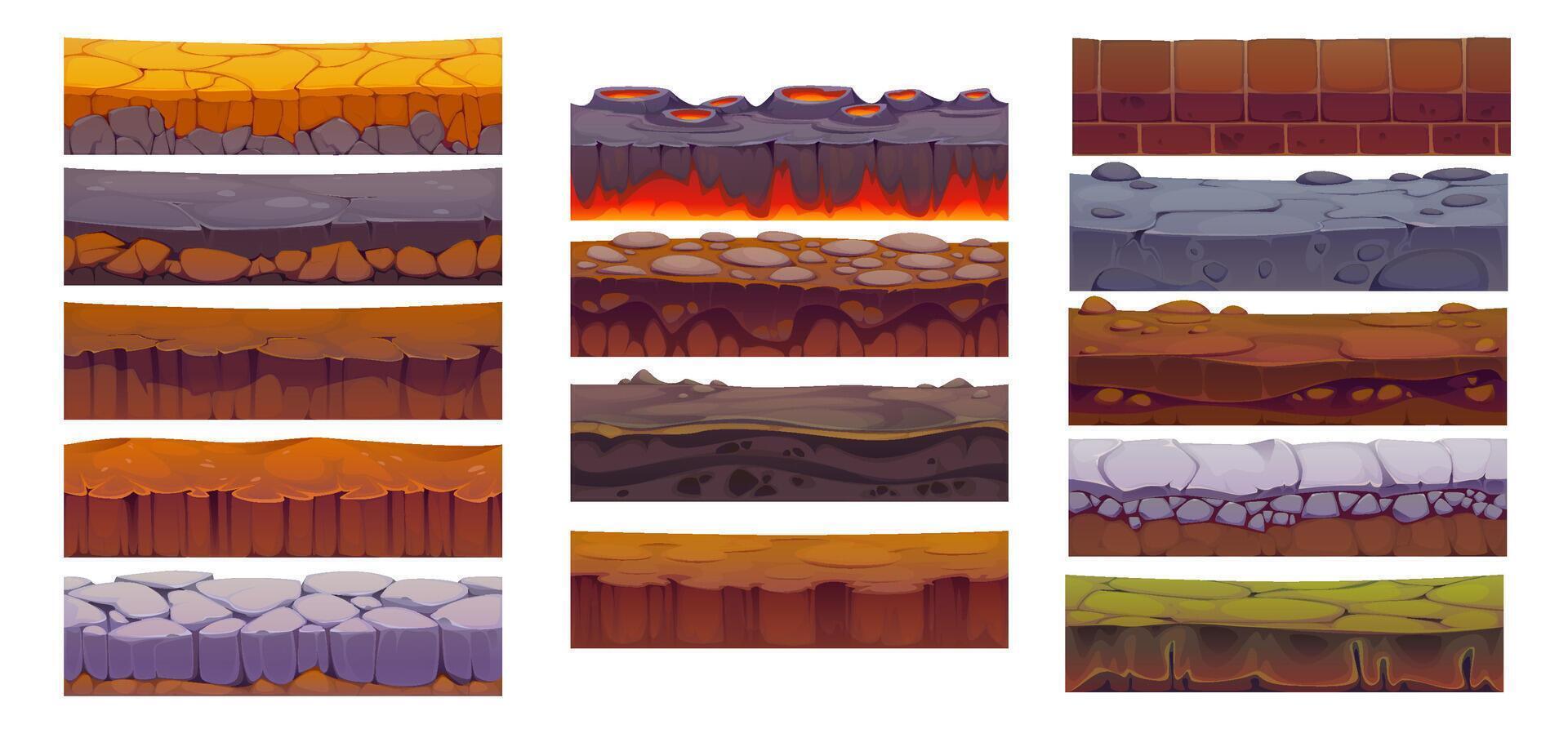 Soil ground seamless level surface game asset vector