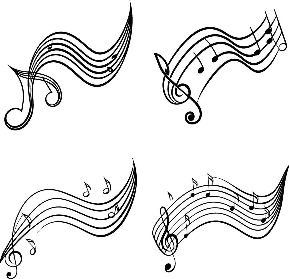 Classic Curve Line Art Collection vector