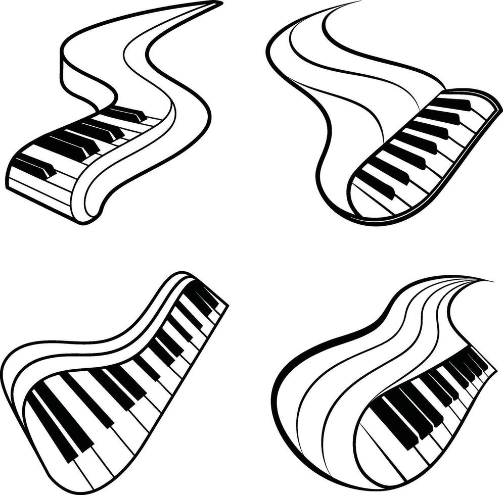Abstract Smooth Curve Line Sketches vector