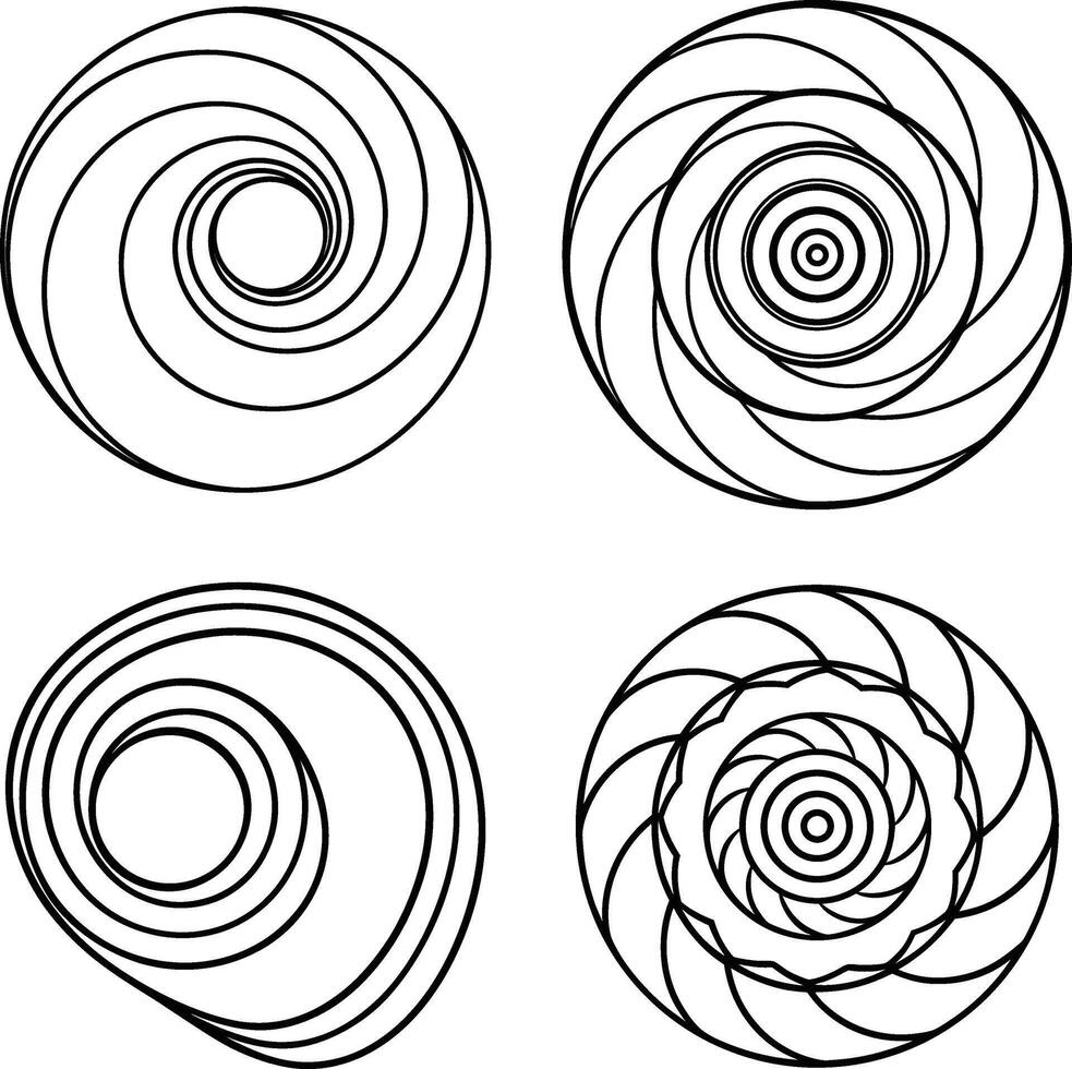 Decorative Curve Line Art Pieces vector