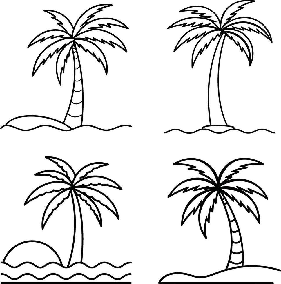 Classic Tree Outline Illustrations vector