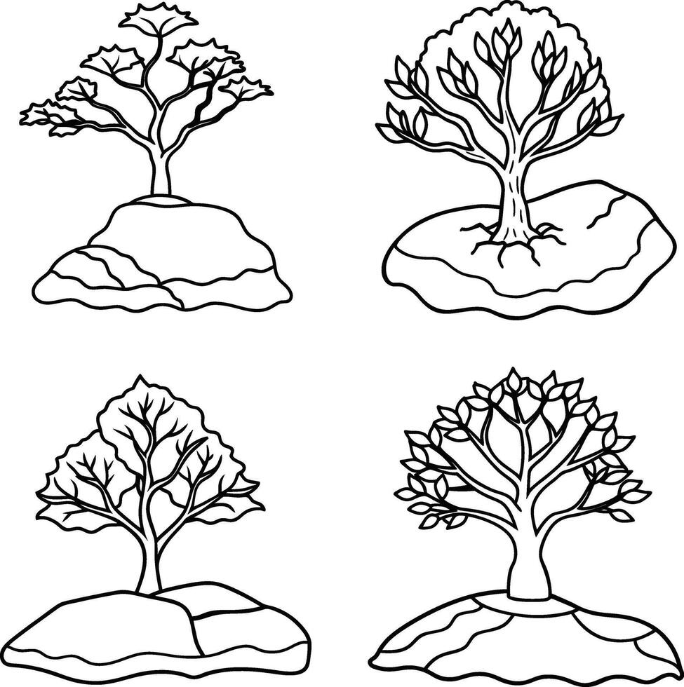 Timeless Tree Outline Art vector