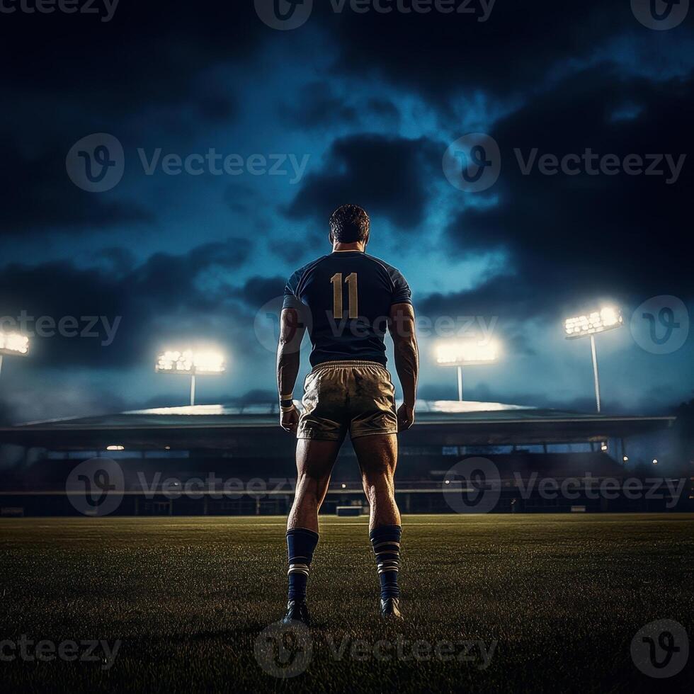 A man stands on a field with a jersey that says 11 on it photo