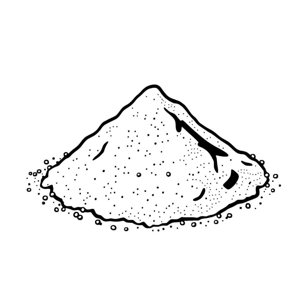 A Pile Of Fine Granular Powder Detailed Line Art vector