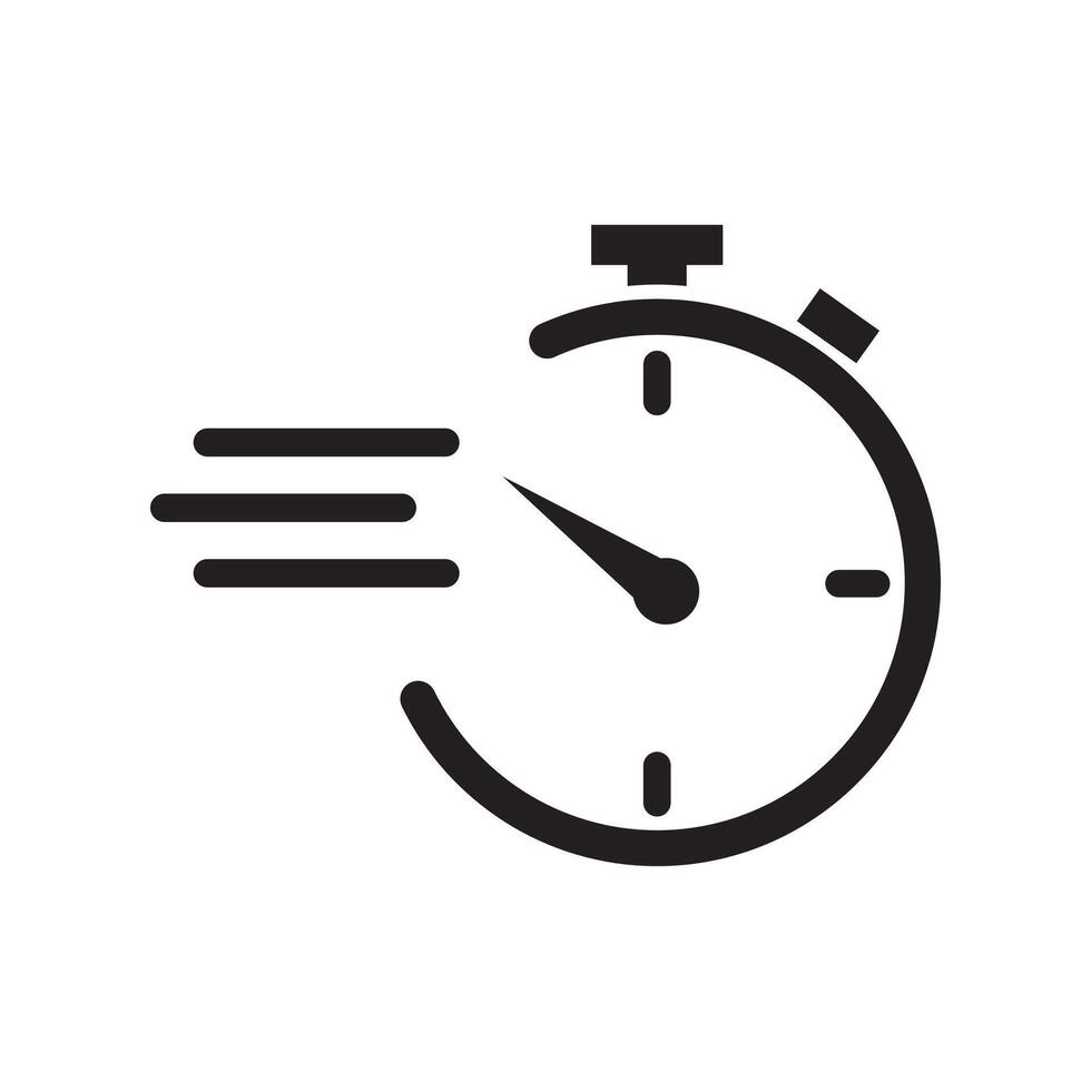 Time icon design. Task time icon in modern outline style design. illustration. illustration. vector