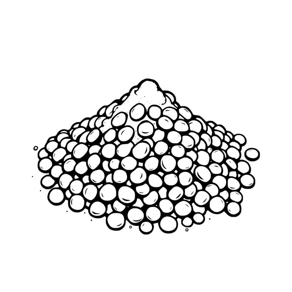 Pile Of Round Peas With Powder On Top vector