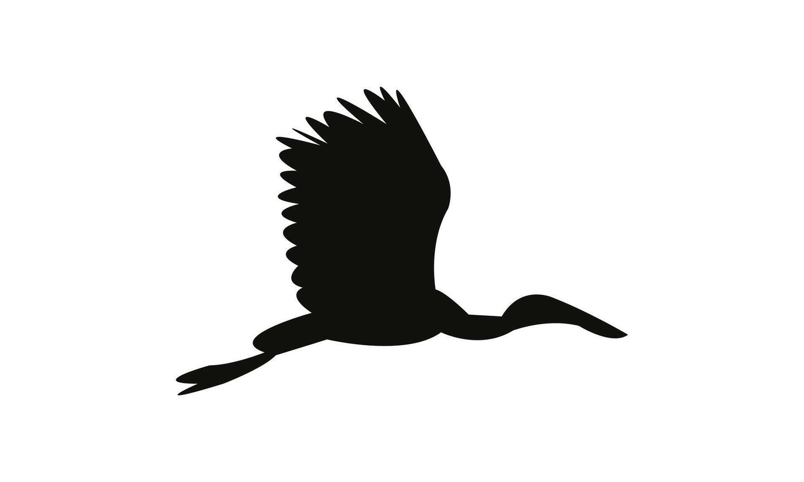 Flying African openbill bird Silhouette Design And Illustration. vector