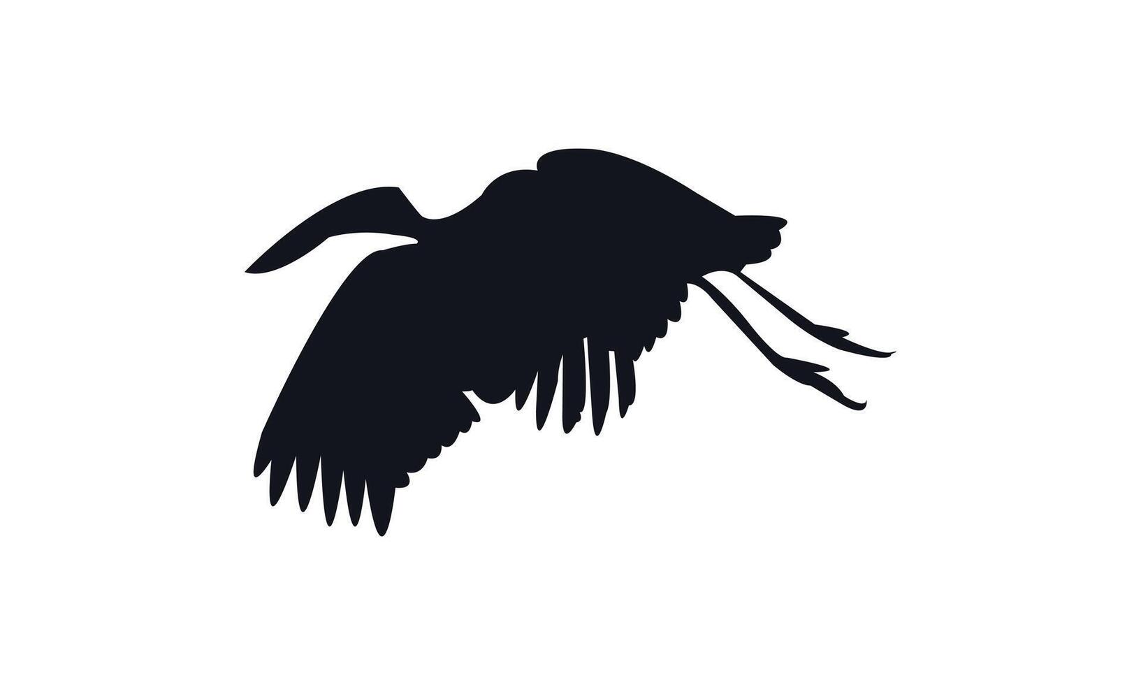 Flying African openbill black Silhouette vector