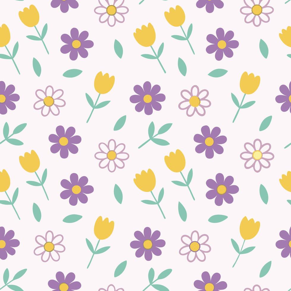 Soft color floral art for fabric and prints vector