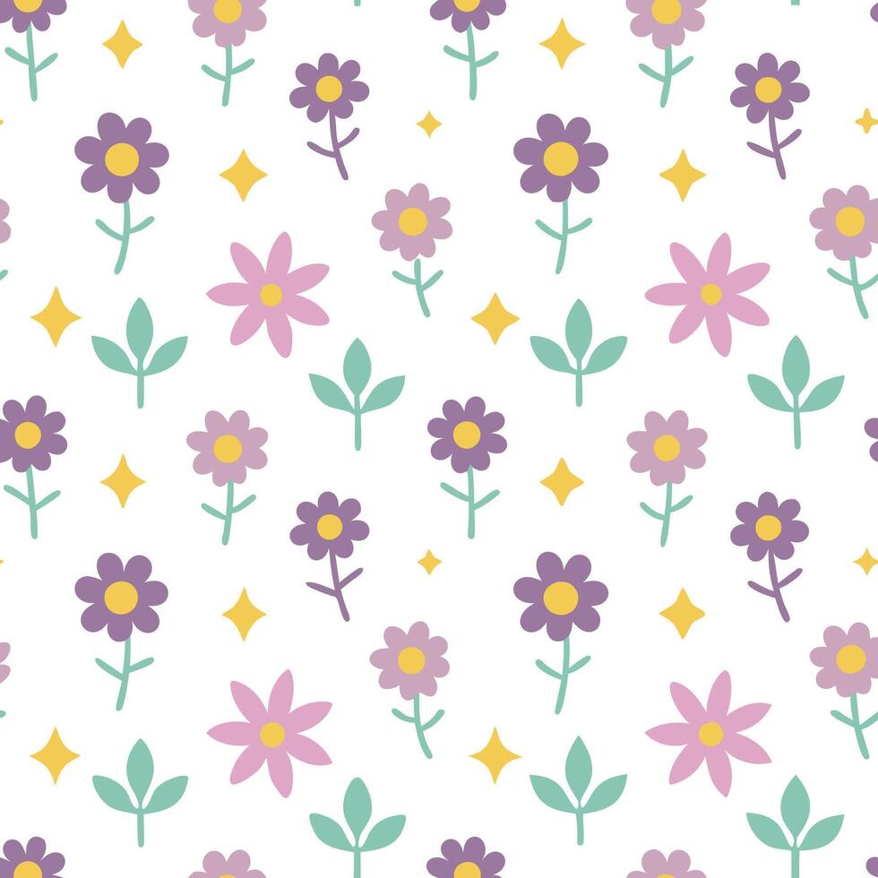 Floral pattern with pastel color scheme vector