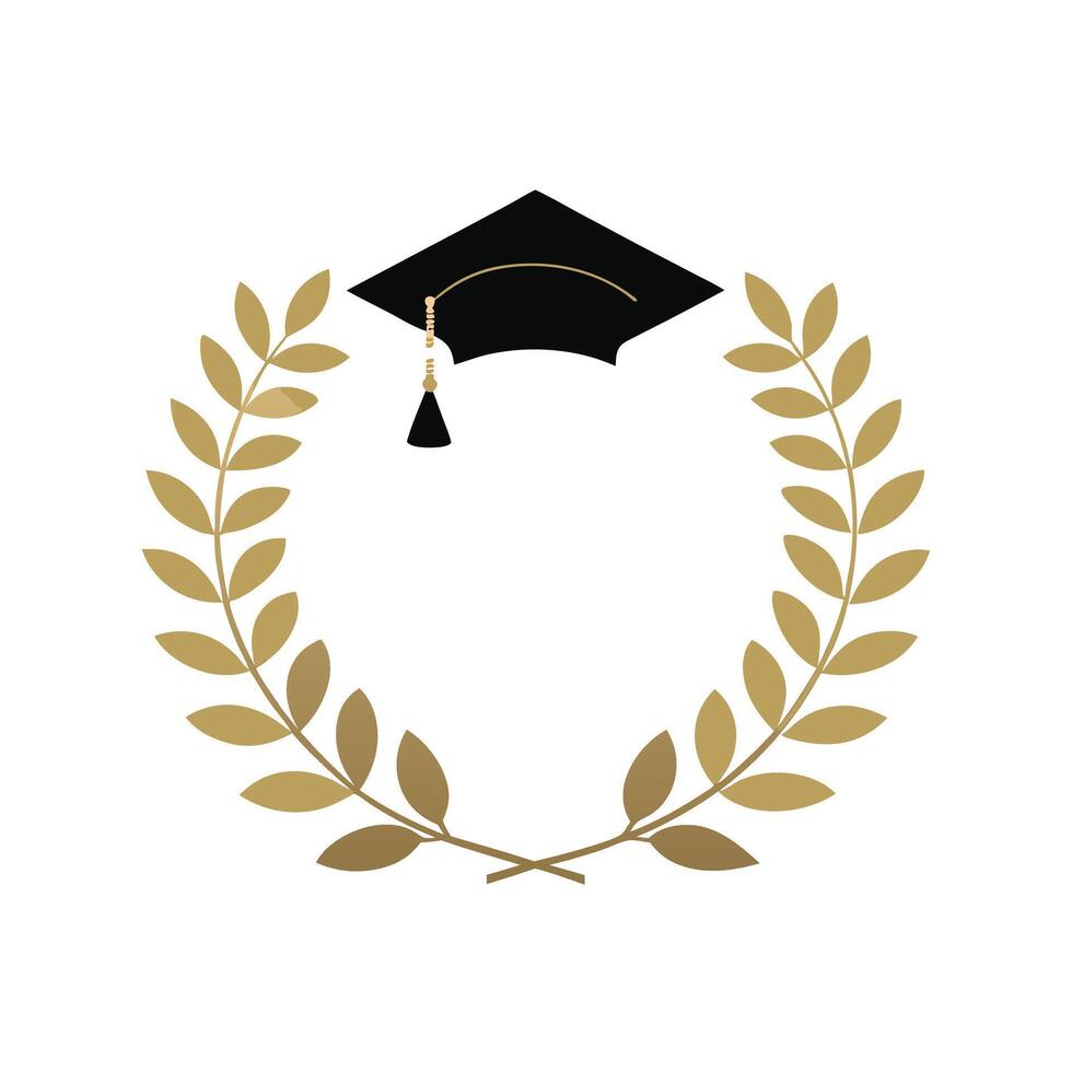 Vintage laurel branches in golden style educational. vector