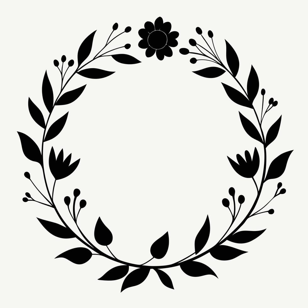 Timeless black laurel emblem for branding vector