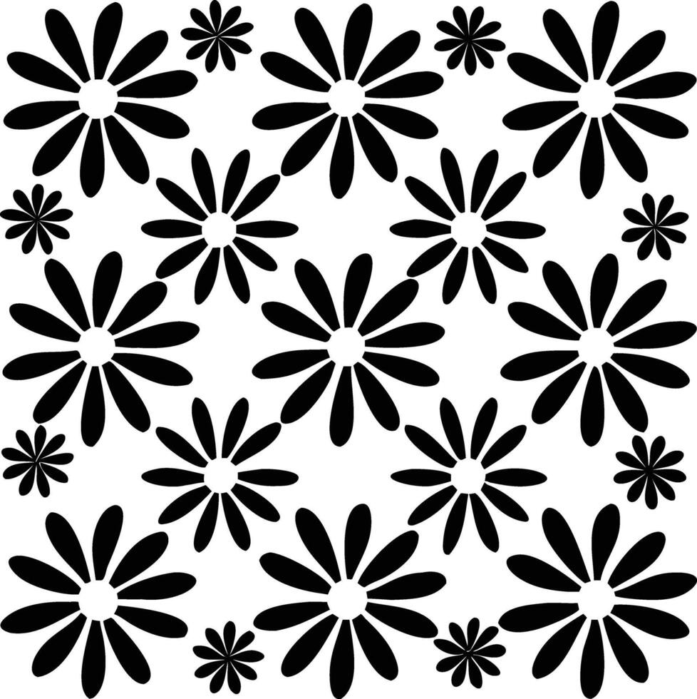Simple black flower wallpaper with nature elements vector
