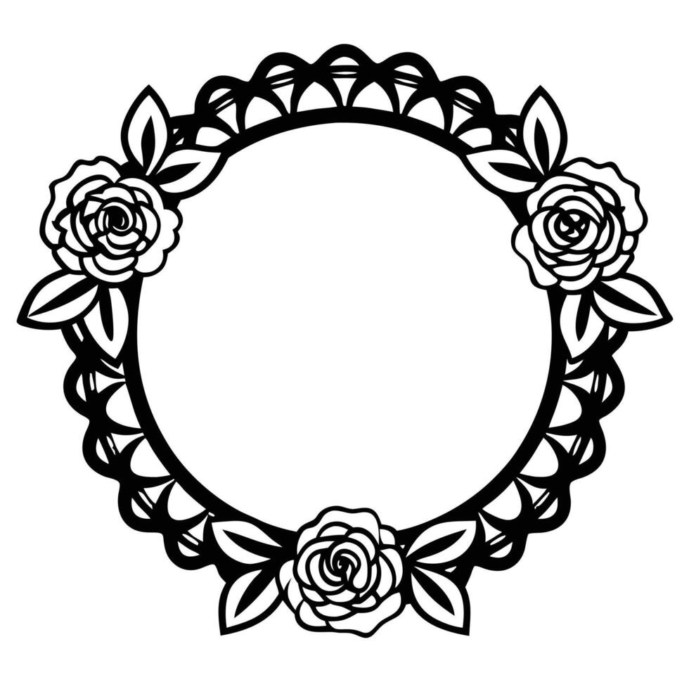 Circular leaf wreath for elegant designs vector