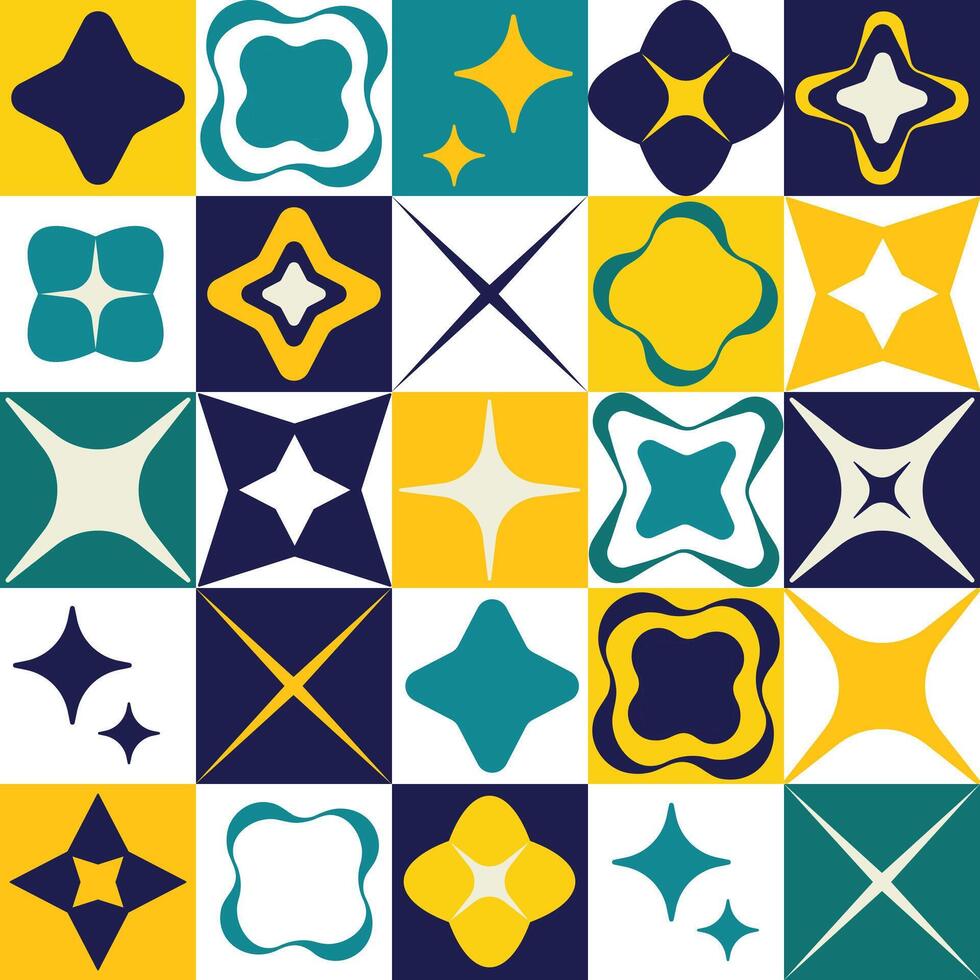 star bauhaus pattern vector