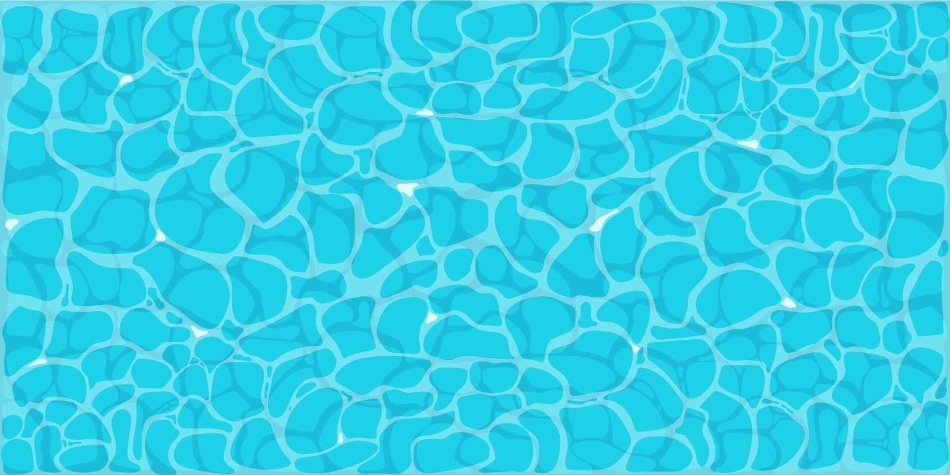 Deep ocean water ripple surface with gentle waves and sunlight reflections in cartoon style game texture top view vector