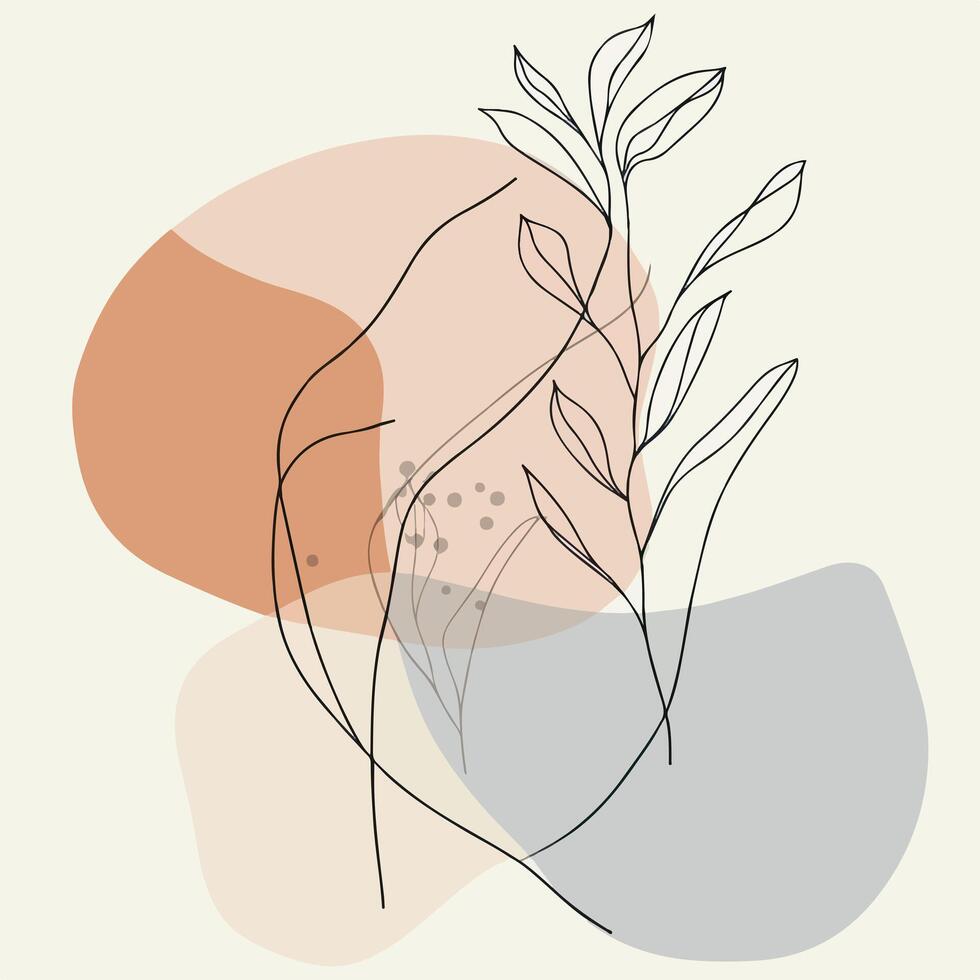 abstract illustration of a plant with leaves on white background vector