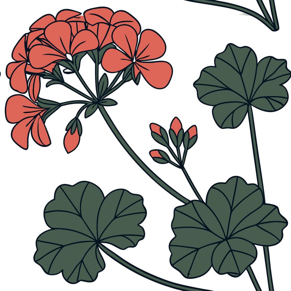 A flower with leaves and red flowers vector
