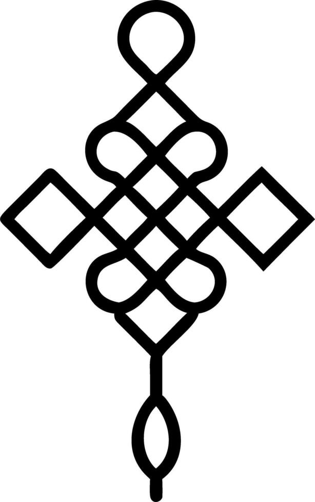 A black and white image of a cross with a knot vector