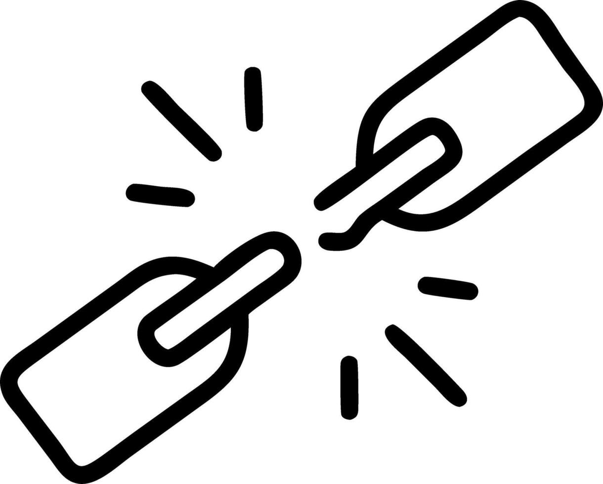 A black and white icon of a link vector