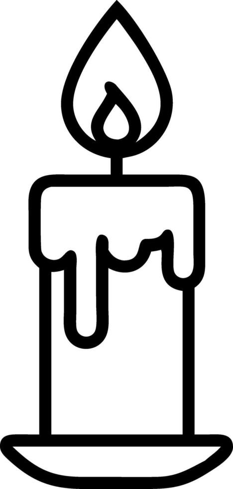 A black and white drawing of a candle vector