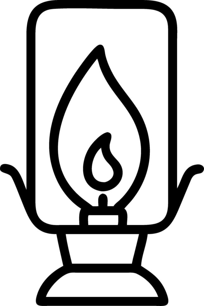 A black and white drawing of a burning candle vector
