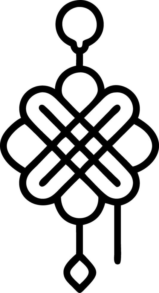 A black and white drawing of a chinese symbol vector