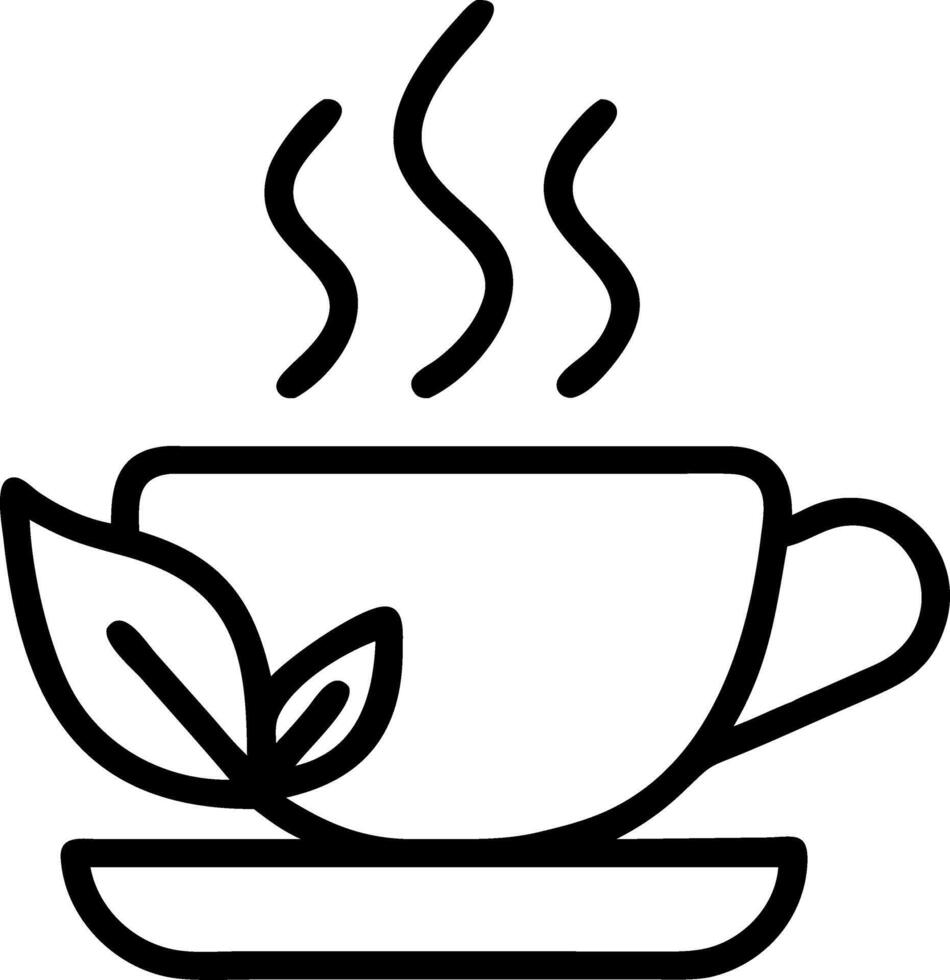 A cup of tea with leaves on it vector
