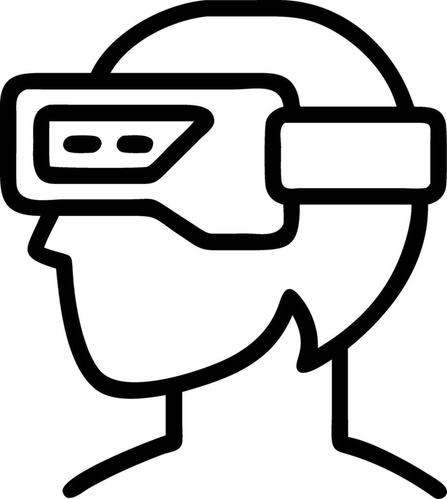 A person wearing a virtual reality headset vector