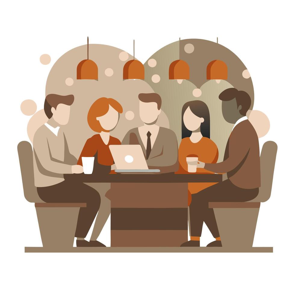 Business people working together in a meeting room illustration vector