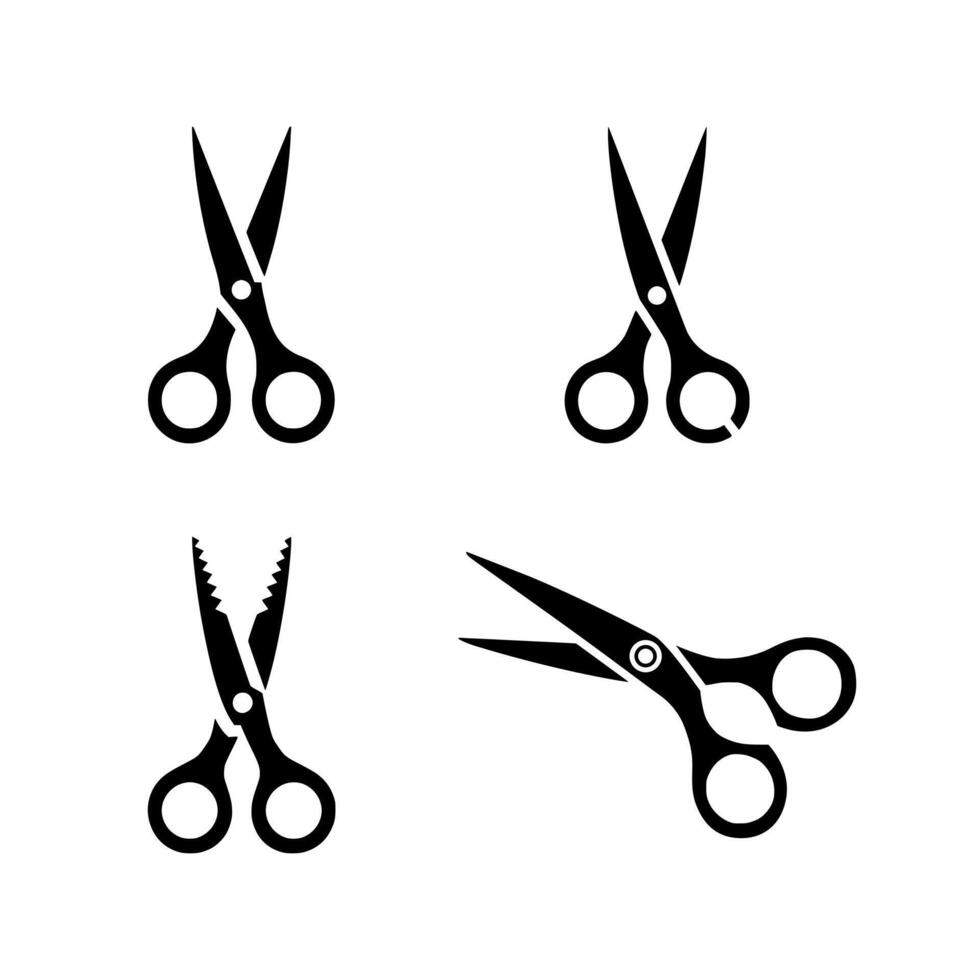 Set of Scissors icon isolated white background vector
