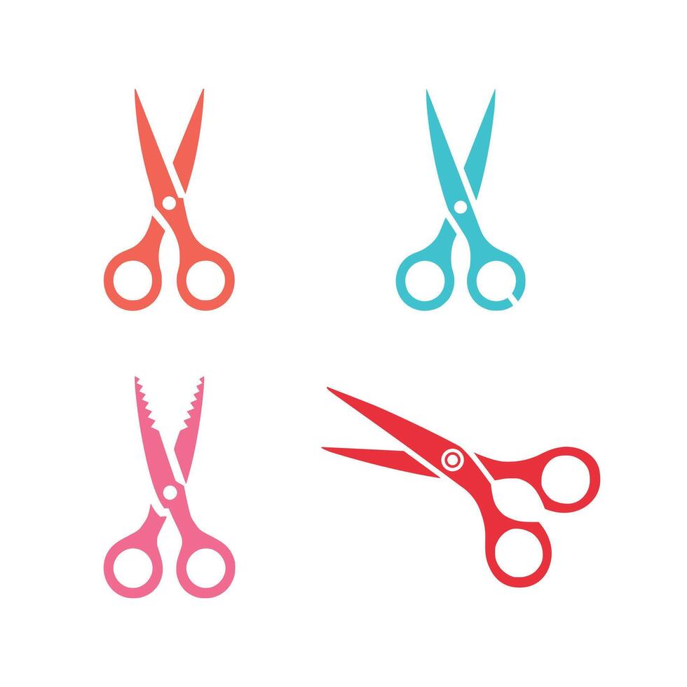 Set of Scissors icon on white background vector