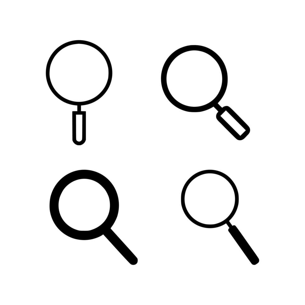 Set of black Search icons vector