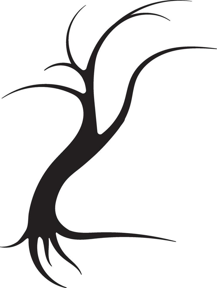Bare Tree Silhouette - Simple and Clean Winter Landscape Design vector