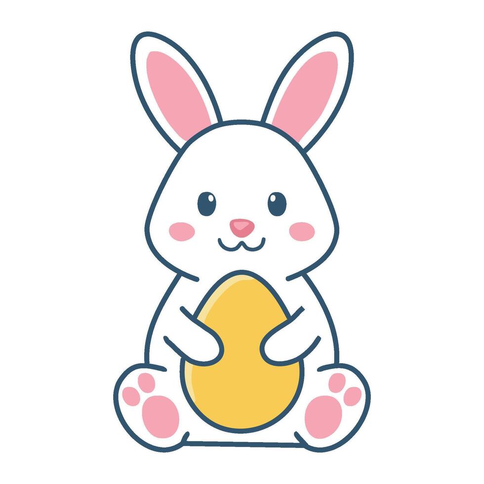 Sweet Bunny Rabbit with Easter Egg vector