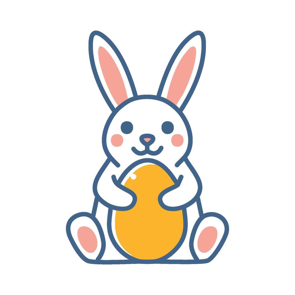 easter bunny holding an egg vector